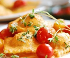 3 Cheese Ravioli with a Tomato Vinaigrette